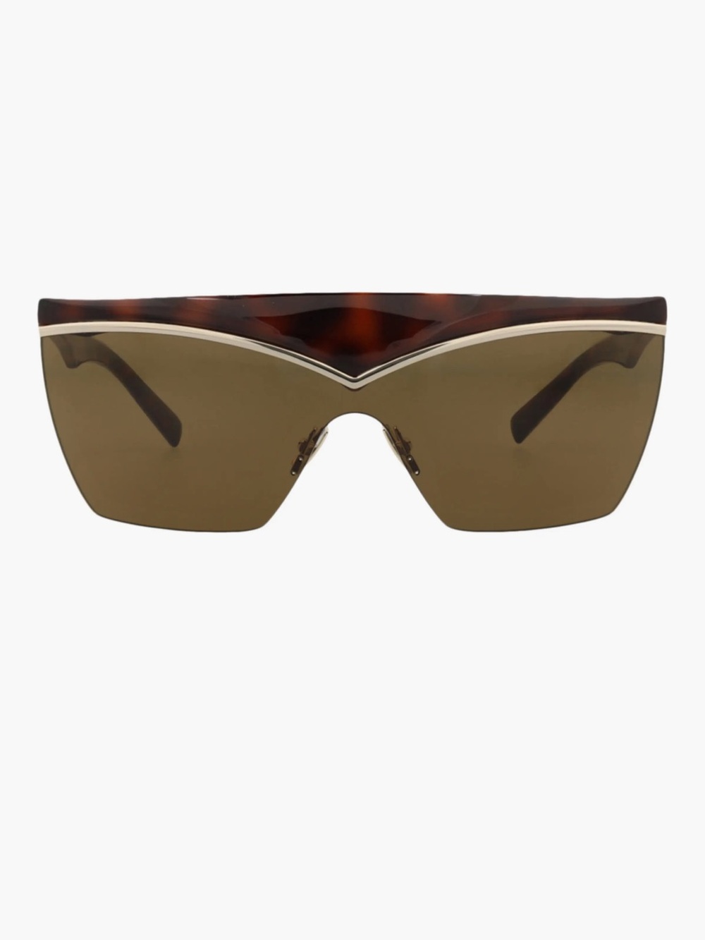 Saint Laurent 99mm Novelty Shield Sunglasses Tortoiseshell